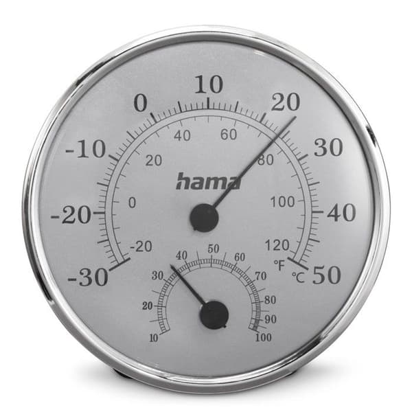Termometer och hygrometer "Saipan", silver/grå