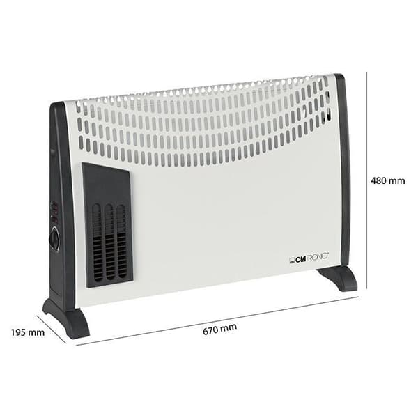 Elkonvektor - Clatronic - KH 3433N - 2000 W - 3 värmelägen - Fläktfunktion
