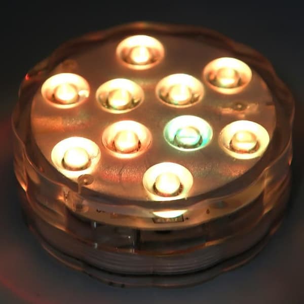 Dränkbara LED-lampor med fjärrkontroll, vattentät färgskiftande lampa för poolakvarium