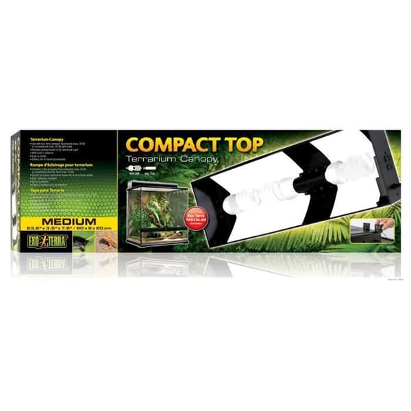 Ljuslist för terrarium - Exo Terra - Compact Gallery Topp 60cm - Svart - Kameleont - Reptil