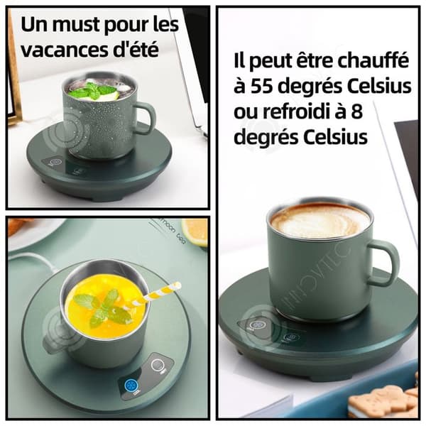 INN Koppvärmare 8-55 grader Celsius Räckvidd Uppvärmning Elektrisk Kaffevärmare Uppvärmning Kylning Dubbel användning Varmkopp Fr