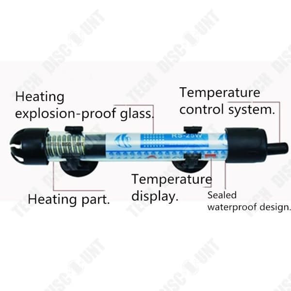TD® Aquarium Värmestav 50W Temperatur Vattenvärmare 16-32°C Sugkopp Vattentät isolering Justerbar Värmekontroll Fisk