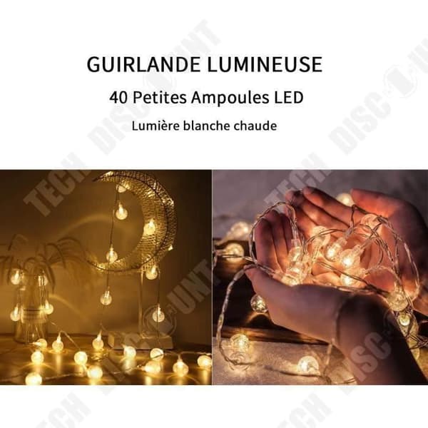TD® Bubble Ball LED Fairy Lights, 40 lampor Strängljusdekoration för julbröllopsfest kväll födelsedag