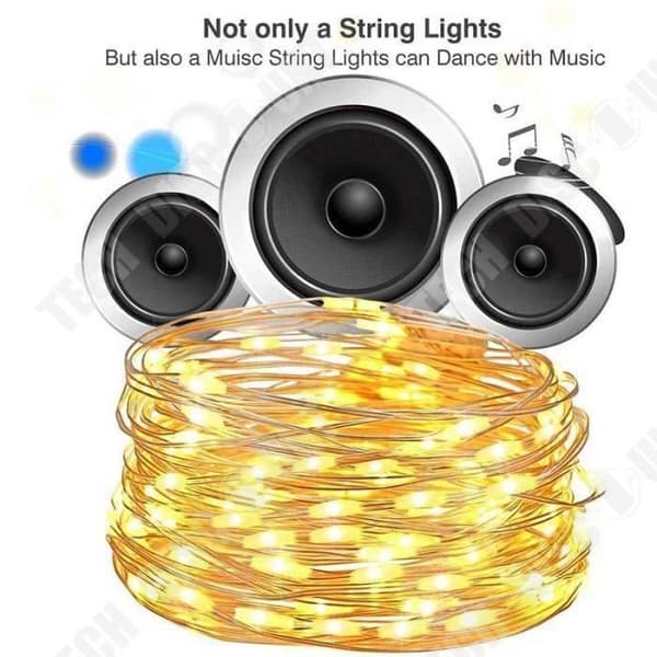 TD® batteridrivna LED-slingor, 5M 50 lysdioder 8 lägen med fjärrkontroll, för trädgård, jul, bröllop, fest, (varmvitt, ).