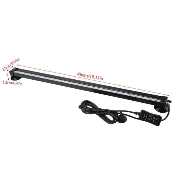 100-240V Aquarium LED-ljus - Färgglad fjärrkontroll Färgskiftande lampa - Undervattensbubblalampa - 46cm - EU
