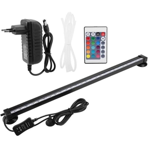 100-240V Aquarium LED-ljus - Färgglad fjärrkontroll Färgskiftande lampa - Undervattensbubblalampa - 46cm - EU