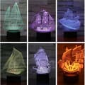 Miniatyrbild 3 av 4: INN Nytt 3D-segelbåts-USB-nattljus för Colorful Touch LED Visual Light 3D-present
