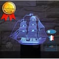 Miniatyrbild 1 av 4: INN Nytt 3D-segelbåts-USB-nattljus för Colorful Touch LED Visual Light 3D-present
