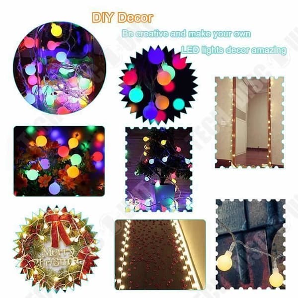 TD® 220V EU-kontakt LED String Lights Bollar String Lamp Holiday String Lights Bröllop Hem Fest Varm Vit