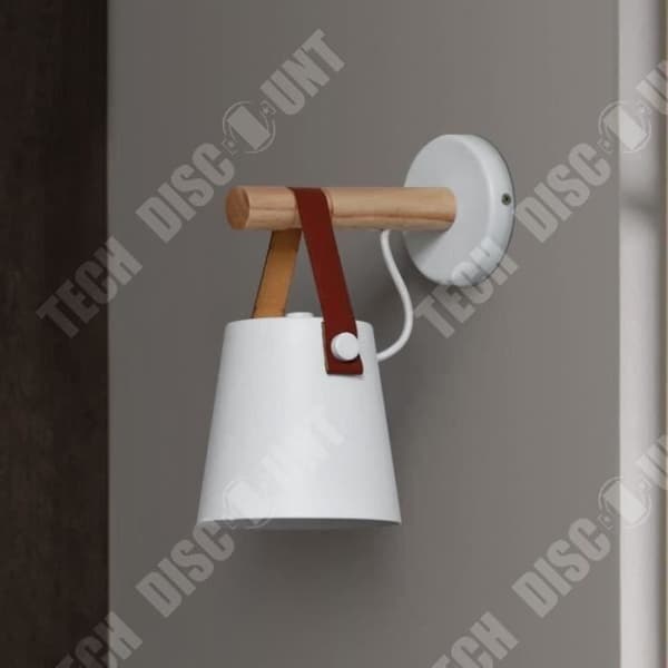 TD® Led Vägglampa Sänglampa i trä Nattlampa Modern Lampskärm Nordic Home Decor (svart)