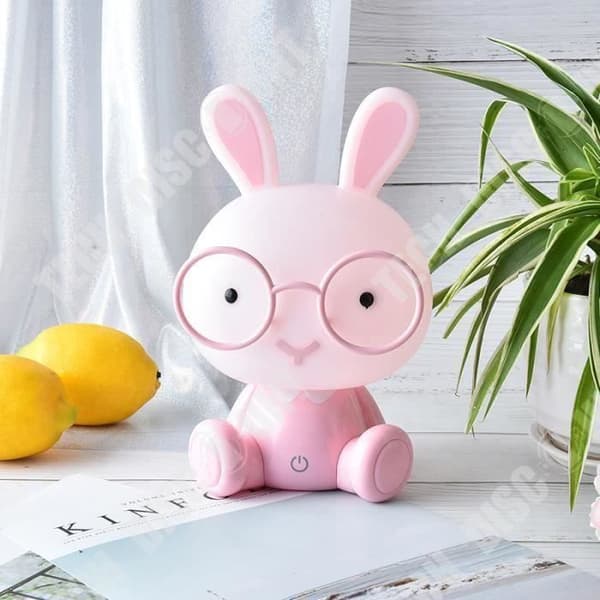 TD® Cute Baby Sovrum Sängbordslampa Kanin Nattlampa LED Nattlampa Julklapp Sängbordsinredning Barn Glasögon Kaniner Ljus