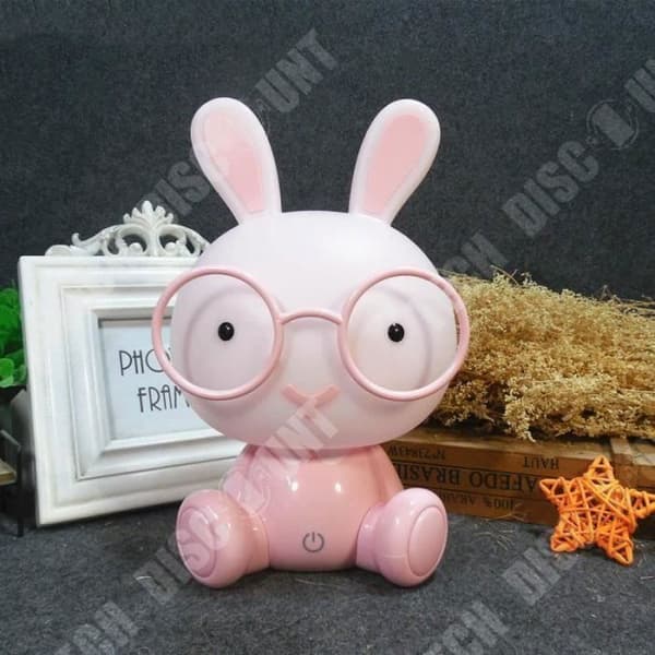 TD® Cute Baby Sovrum Sängbordslampa Kanin Nattlampa LED Nattlampa Julklapp Sängbordsinredning Barn Glasögon Kaniner Ljus