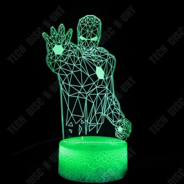 TD® Iron Man Half Body Single Palm 3D Stereo Light 7 Färger USB Touch Sensor Light Ornament Nattlampa present