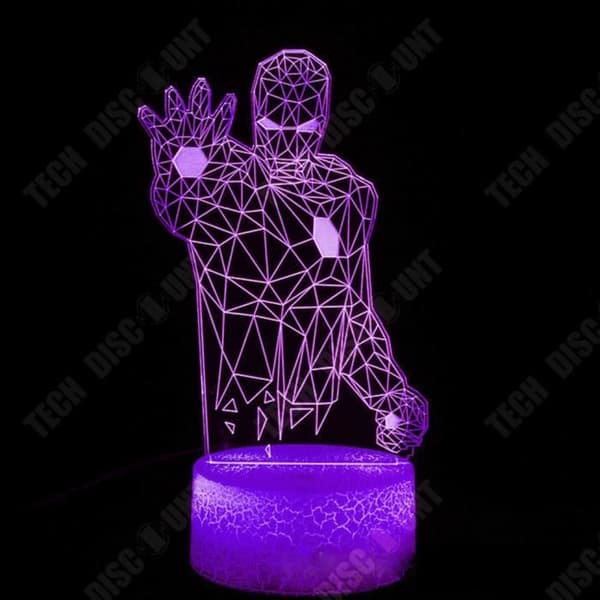 TD® Iron Man Half Body Single Palm 3D Stereo Light 7 Färger USB Touch Sensor Light Ornament Nattlampa present