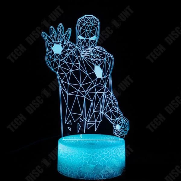 TD® Iron Man Half Body Single Palm 3D Stereo Light 7 Färger USB Touch Sensor Light Ornament Nattlampa present