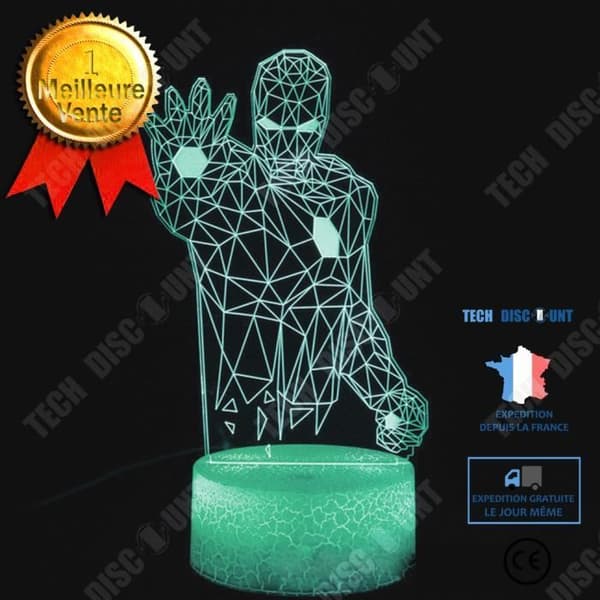 TD® Iron Man Half Body Single Palm 3D Stereo Light 7 Färger USB Touch Sensor Light Ornament Nattlampa present