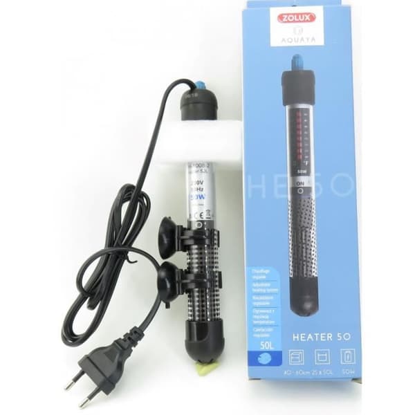 Aquariumuppvärmning - Zolux - Värmare 50 - 50 W - 23 cm - För exotiska fiskar