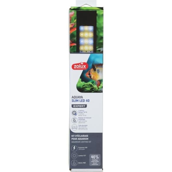 Ljusramp - Zolux - Slim LED dimbar - Justerbar och anpassningsbar som ersättning för en T8 eller T5 lysrör - 40 cm