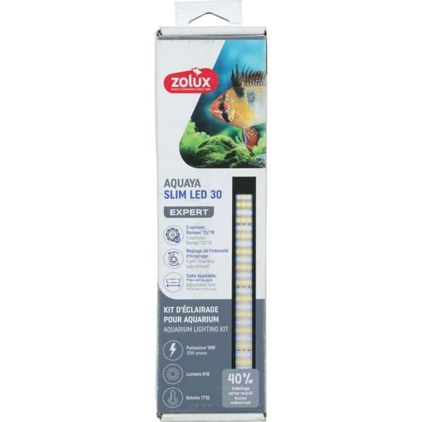 Belysningsrampe - Zolux - Slim LED dimbar - Justerbar och anpassningsbar som ersättning för en T8 eller T5 lysrör - 30 cm