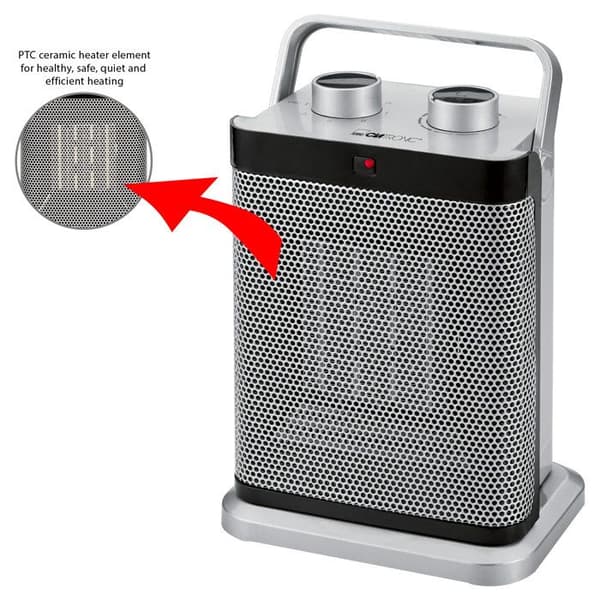 Extra värmare - Clatronic - HL 3631 - Keramik - 1000/1500 watt - Grå