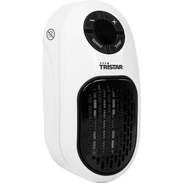 Bergvärmefläkt - TRISTAR - KA-5084 - 400W - Vit - Inbyggd timer Svart, Vit