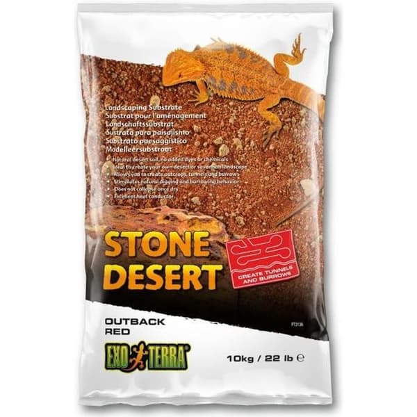 EXO TERRA Outback Desert Stone Substrat 10kg - Röd - För reptiler