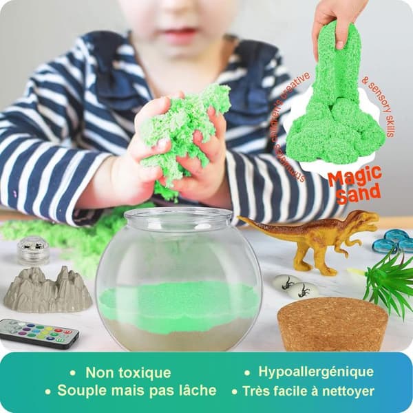 Dinosaurleksaker - Dinosaur Terrarium Kit för Barn - Leksak för pojkar 4 5 6 7 år - Födelsedagspresenter till pojkar 10-12 år