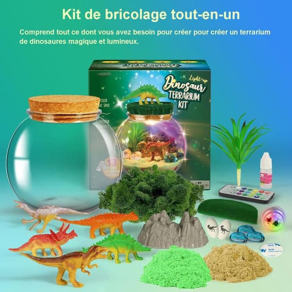 Dinosaurleksaker - Dinosaur Terrarium Kit för Barn - Leksak för pojkar 4 5 6 7 år - Födelsedagspresenter till pojkar 10-12 år