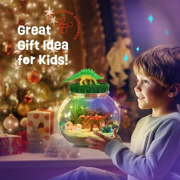 Dinosaurleksaker - Dinosaur Terrarium Kit för Barn - Leksak för pojkar 4 5 6 7 år - Födelsedagspresenter till pojkar 10-12 år