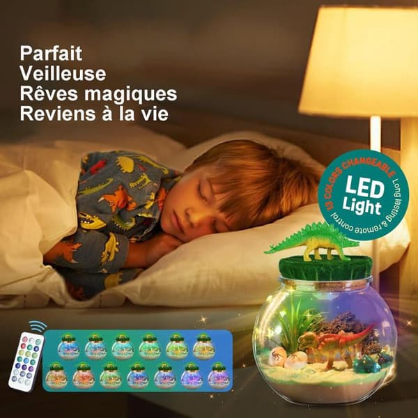 Dinosaurleksaker - Dinosaur Terrarium Kit för Barn - Leksak för pojkar 4 5 6 7 år - Födelsedagspresenter till pojkar 10-12 år