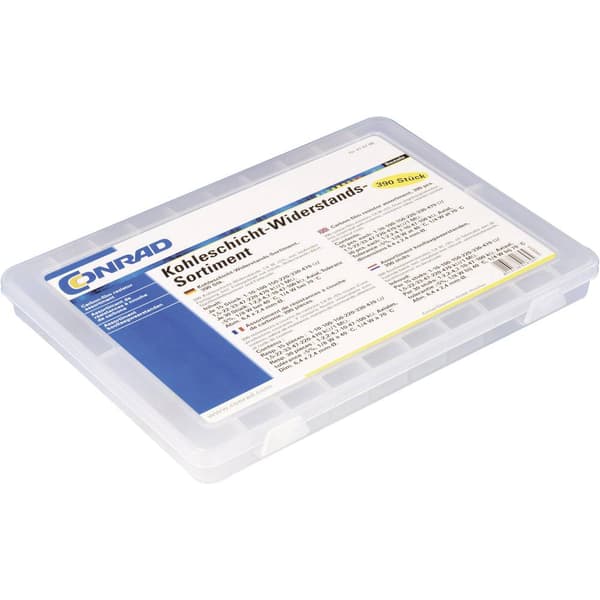 TRU COMPONENTS 418706 Kolytskiktsmotstånd sortiment Axial hållmonterade 5 % 390 delar