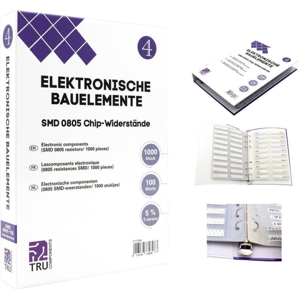 TRU COMPONENTS TC-6869424 TC-6869424 Sortiment-album SMD 0805 0.125 W 5 % 1000 delar