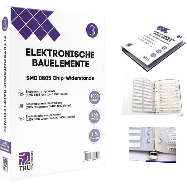 TRU COMPONENTS TC-6869428 TC-6869428 Sortiment-album SMD 0805 0.125 W 1 % 1000 delar