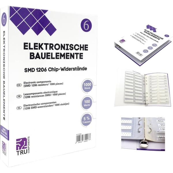 TRU COMPONENTS TC-6869412 TC-6869412 Sortiment-album SMD 1206 0.25 W 5 % 1000 delar