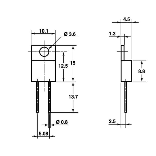 Vishay RTO020F1000F Höglastmotstånd 1 kΩ Axial hållmonterade TO-220 20 W 1 % 1 st