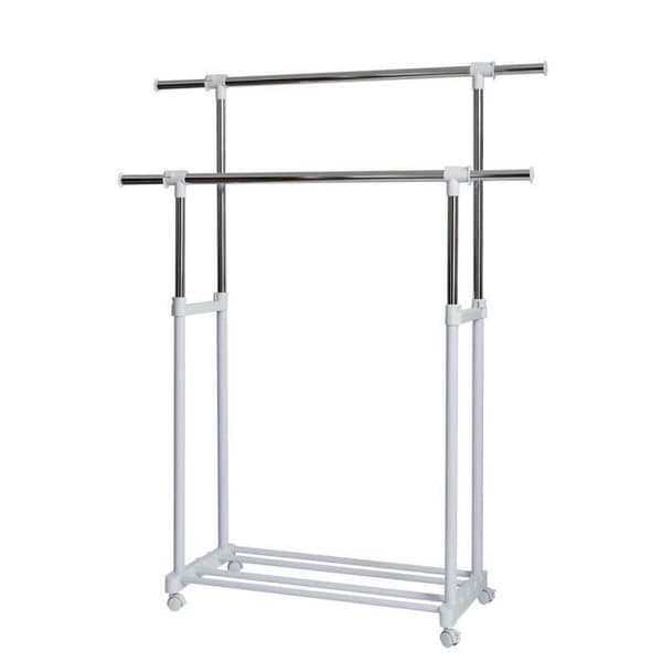 STORE.IT Butik. It XXL rollkleide stöd, dubbel klädstång, metall/plast, vit, 90 x 44 x 95 cm - 670124