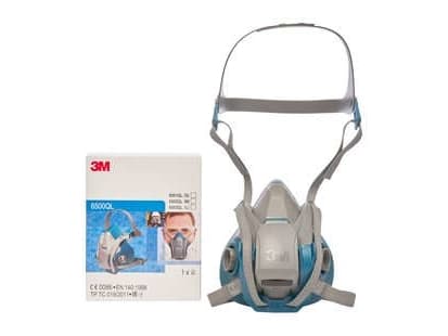 3M 70071668159, Halvmask, andningsskydd, Luftrenande andningsmask, Turkosblå, Silikon