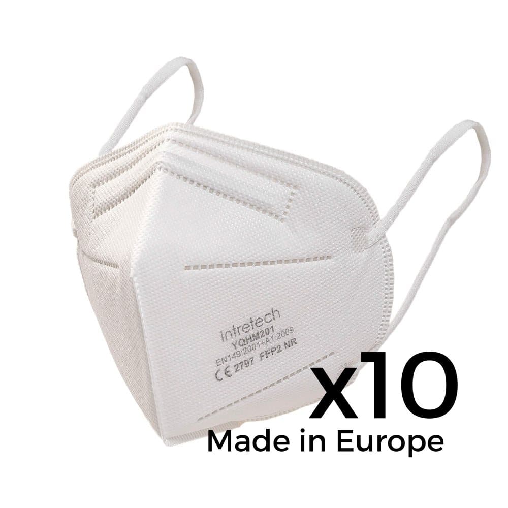 10x Disposable FFP2 Face Masks with Filter & 94%+ Particle Protection - KN95 Equivalent Face Mask - Breathable Face Mask with CE Certification