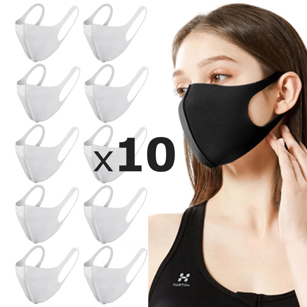 10 Pack Tvättbar mask Munskydd Skyddsmask Svart