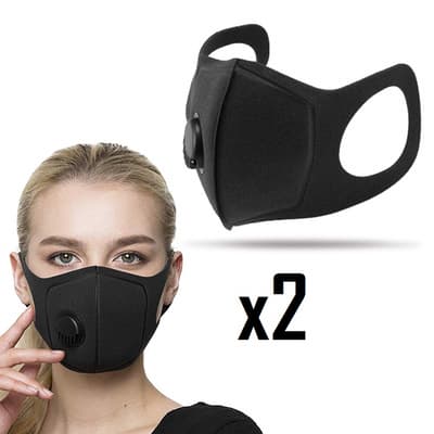 2-Pack ProMask kasvomaski, venttiili, Pestävä