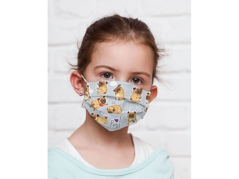 Omega Children's Protective Mask Reusable Dogs 100% Cotton