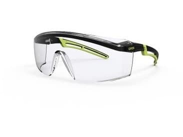 Uvex Astrospec 2.0 skyddsglasögon med klar panoramalins, supravision excellence-beläggning (rep- och rostfri), svart/laxfärgad, detaljhandelskartong
