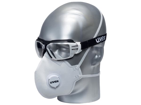 Uvex silv-Air classic, Puolinaamarihengityssuojain, Ilmaa puhdistava hengityssuojain, FFP3, Valkoinen, ABS, Polypropeeni (PP), Polyvinyylikloridi (PV