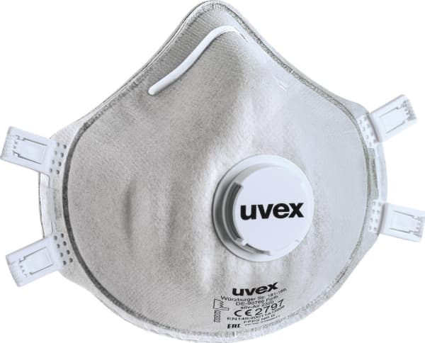 Uvex hengityssuojain Uvex Silv-Air Classic Carbon 2320 FFP3, kuppityyppi venttiilillä, harmaa, 3 kpl vähittäismyyntipakkauksessa