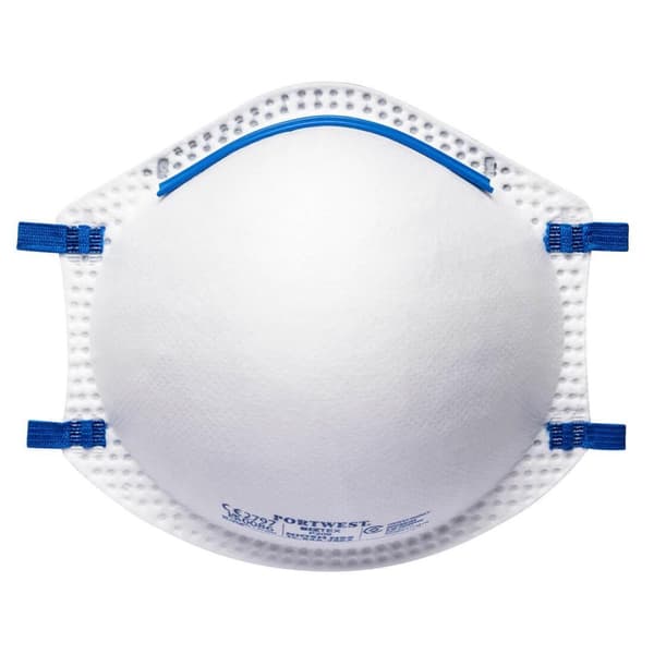 Portwest Unisex Adult P200 Respirator Mask (Pack of 20) White/Blue One Size