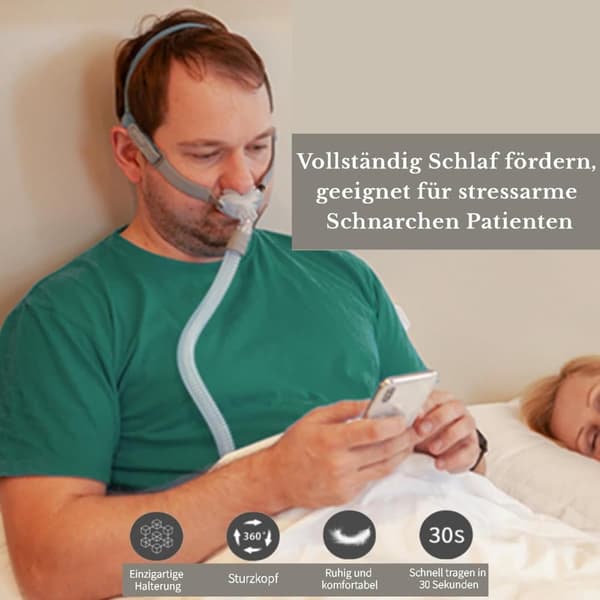 Mask näskudde Rampassform, full kombination av huvudbonadsrem Rörram med S/M/L storlek näskudde, mjuk och tätning Förbättra bärkomforten för sömn