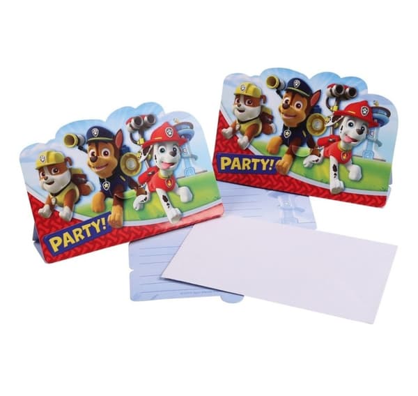 Invitation 'Paw Patrol', 14 x 8 cm, 8 stk i en pakke