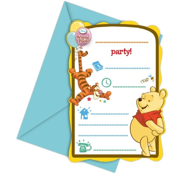 Invitation 'Winnie Sweet Tweets', 6 stk