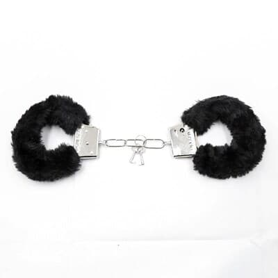 Svarta Furry Metal Handbojor