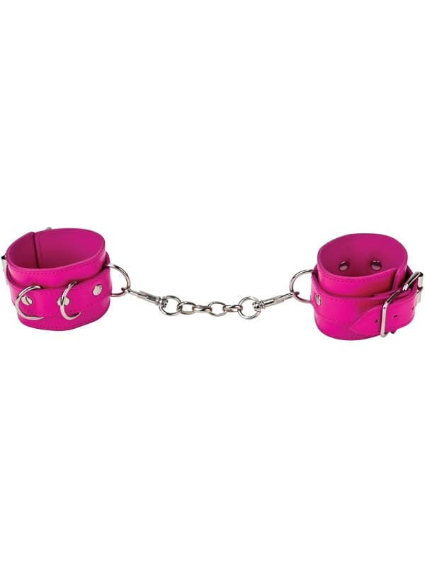 Ouch!: Leather Cuffs Rosa